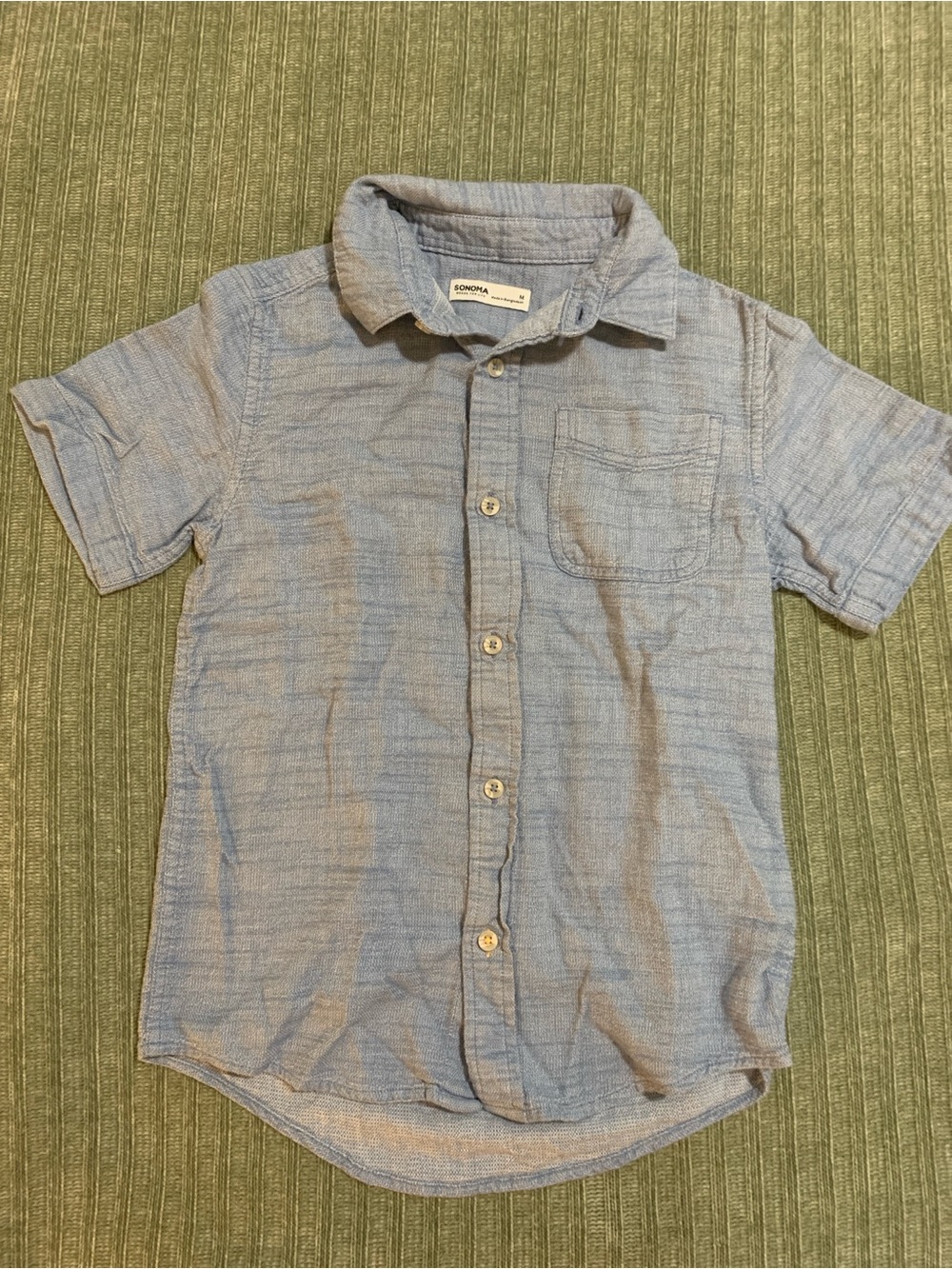 Sonoma Light Blue Short-Sleeve Button-Down Shirt